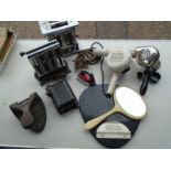 Retro appliances includes 2 toasters, 2 hairdriers- all for display purposes only, hole punch,