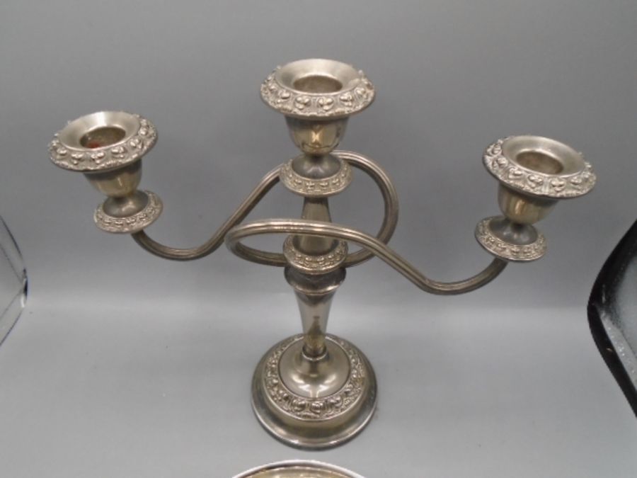 Candelabra and dish - Image 2 of 3