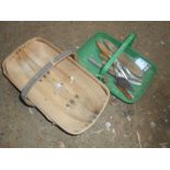 2 Garden Trugs and handtools