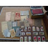 small suitcase full of postcards, stamps, photo's- lots of mixed ephemera
