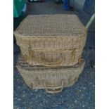 2 baskets, a trug and wine bottle basket