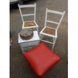 2 Chairs , 2 Stools for reupholstery and draw unit
