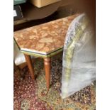 Faux Marble top hall table with matching wall mirror