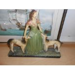 Vintage Chalk Lady 15 inches tall 18 inches wide