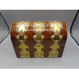 Brass banded tea caddy