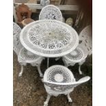 Cast Alloy Round Garden Table and 4 Chairs