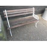 Garden Bench with cast iron ends ( woodwork a/f )