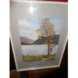 D Hart Watercolour Ullswater 22 x 28 cm and Dereck Green Watercolour Church and River 37 x 26 cm