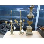 3 brass lamps