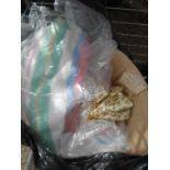 Stillage of Bedlinen Towels and 3 bags of mens clothes from House Clearance ( Stillage not