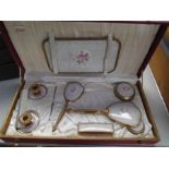 Vintage 'Lissco' dressing table set in red display box