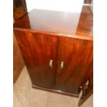 2 door Cupboard with pigeon hole interior ( woodworm in back panel ) 63 x 40 cm 93 cm tall