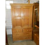 Pine Linen Cupboard / Wardrobe 45 inches wide 82 tall 20 deep at base
