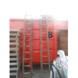 2 Wooden Extension Ladders ( sold as decorative / display items only )
