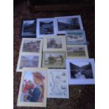 quantity of mounted prints