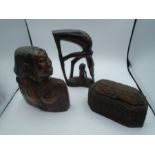 Tribal style treen items