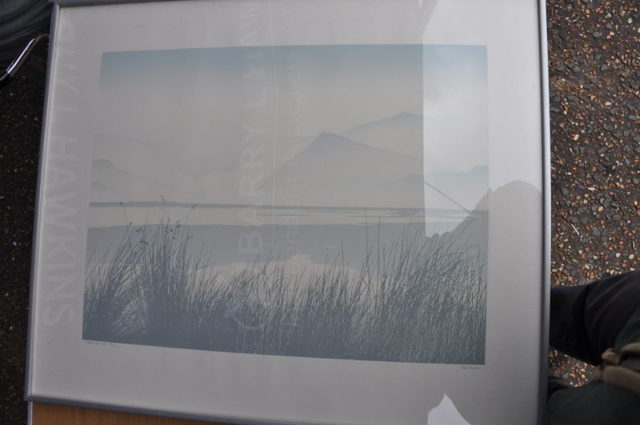 After Bob Sanders b.1945, a pair of silk prints, Morning Mist and Evening light, inscribed in pencil - Image 5 of 6