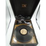 His masters voice portable gramophone