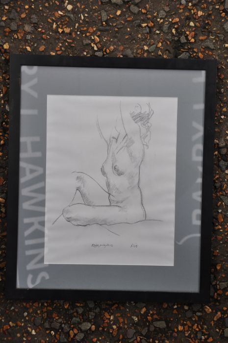 Kit Cooper - Pencil Female Form Study framed 45 x 53.5 cm - Image 2 of 3