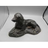 Dog Doorstop Ornament 12 inches long ( resin , concrete )
