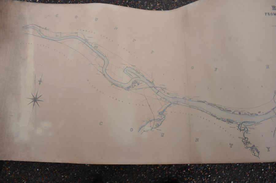 Vintage 6 inch (scale) map of the River Tyne 'wreck chart' dated 1907, very large map not under - Image 5 of 6