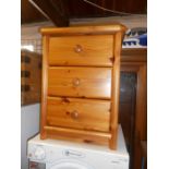 Pine 3 Drawer Bedside