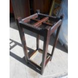 Antique Oak Stick Stand 26 x 26 cm tall 65 cm tall