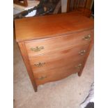3 Drawer Bow Front chest of drawers 30 x 19 inches 34 inches tall