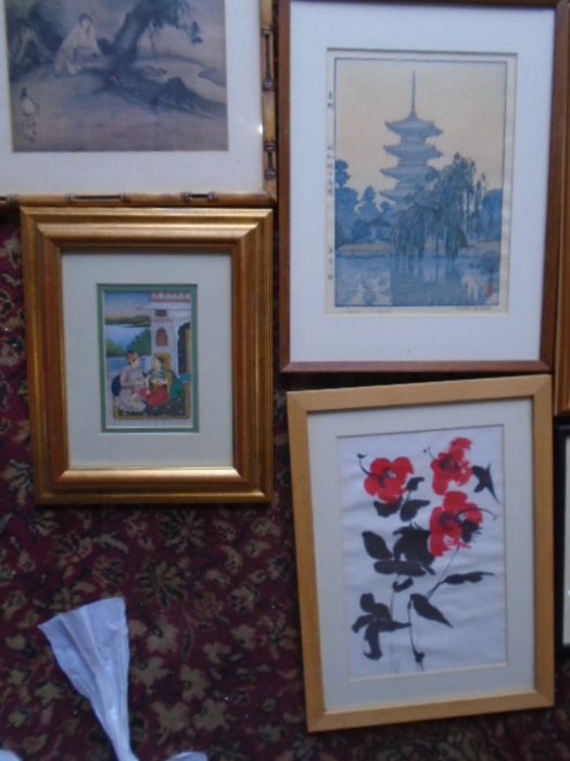 Oriental/ Apache style quantity of framed pictures to include prints, watercolours etc - Image 4 of 6