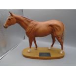 Beswick 'Grundy' racehorse figurine, 12x12" on plinth