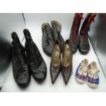 collection of vintage shoes and boots