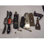 Stanley med plane, 2 x spoke shaves and plane spares