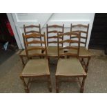 Refectory table and 5 ladder back chair frames