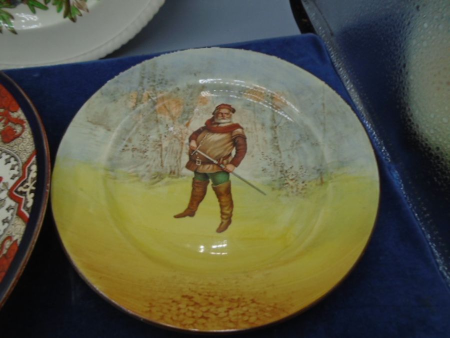 Royal Doulton 'falstaff' plate, early Doulton dish and plate - Image 2 of 5