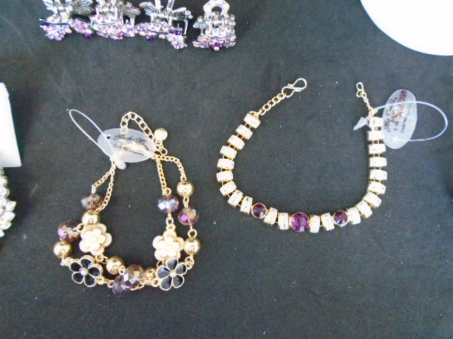 costume jewellery surplus stock from local jewellers, all new and unworn to include bracelets, - Image 6 of 8