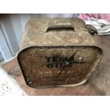 Vintage Tema Oils Barrel G Thurlow & sons Stowmarket 36 x 36 cm 23 deep