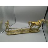 Brass ploughing horse 52cm long