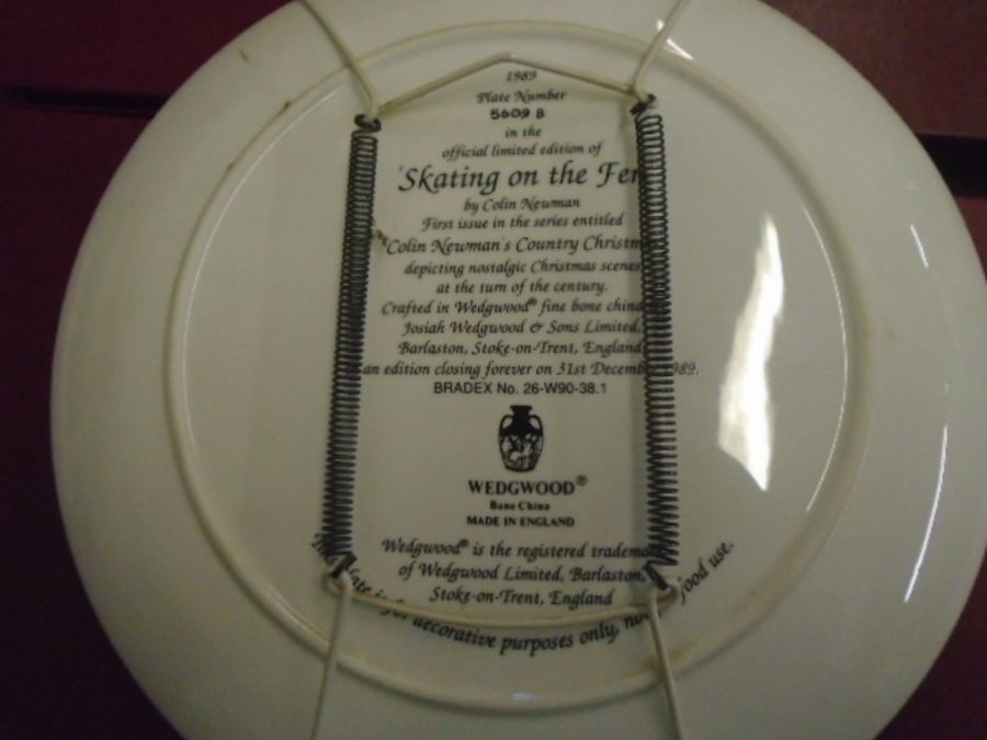 Royal Worcester picture plate, boxed with certificates plus one Wedgwood 'skating on the fen' - Image 3 of 3