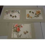silk prints, reproduced from water colour artist Chein-ying Chang from 'family circle' magazine,