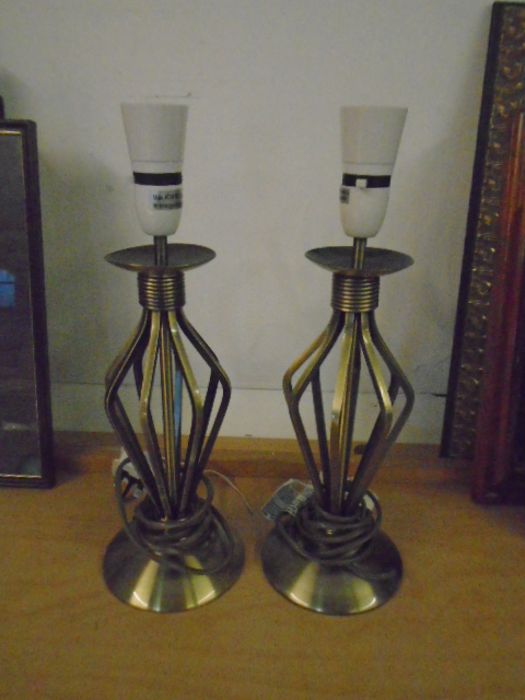 2 brass lamp bases