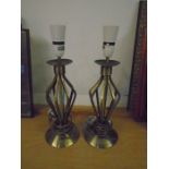 2 brass lamp bases