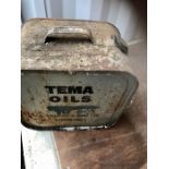 Vintage Tema Oils Barrel G Thurlow & sons Stowmarket 36 x 36 cm 23 deep