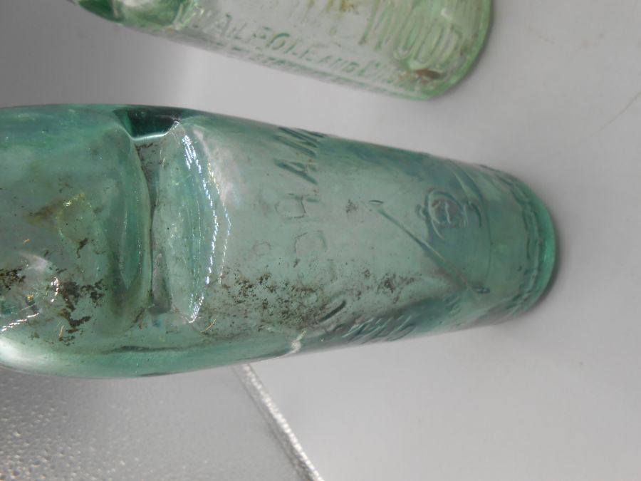 2 Alma Woods Walpole and Wisbech Codd bottles ( one chipped at neck ) and Chas Oldham Wisbech Codd - Image 2 of 6