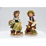 Pair of Alfretto by Maruri figures, 15cm tall