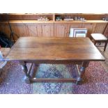 Antique Oak plank top refectory table 68 x 35 inches 29 1/2 tall