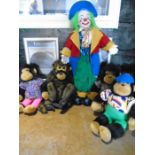 Porcelain face clown and some retro P.G tips monkeys and one other