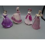 4 coalport ladies approx 15cm tall