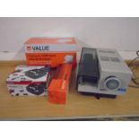 Rank Aldiss projector and magazine, power scanner and security down light