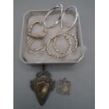silver earrings and 2 silver pendants approx 25gms
