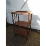 Mahogany 'wot not' shelf unit. Size approx H93 x W53 x D36cm